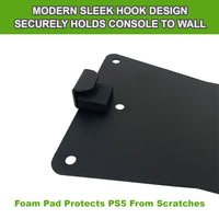 Sleek PS5 Wall Mount Kit (Disc or Digital Version) - Sturdy Steel DIY Floating Wall Behind TV Mount / Shelf Bracket for PlayStation 5